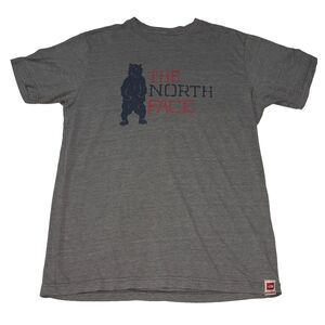 North Face Men’s Size Large (L) Graphic Bear Outdoors Hiking Tee T-Shirt Gray